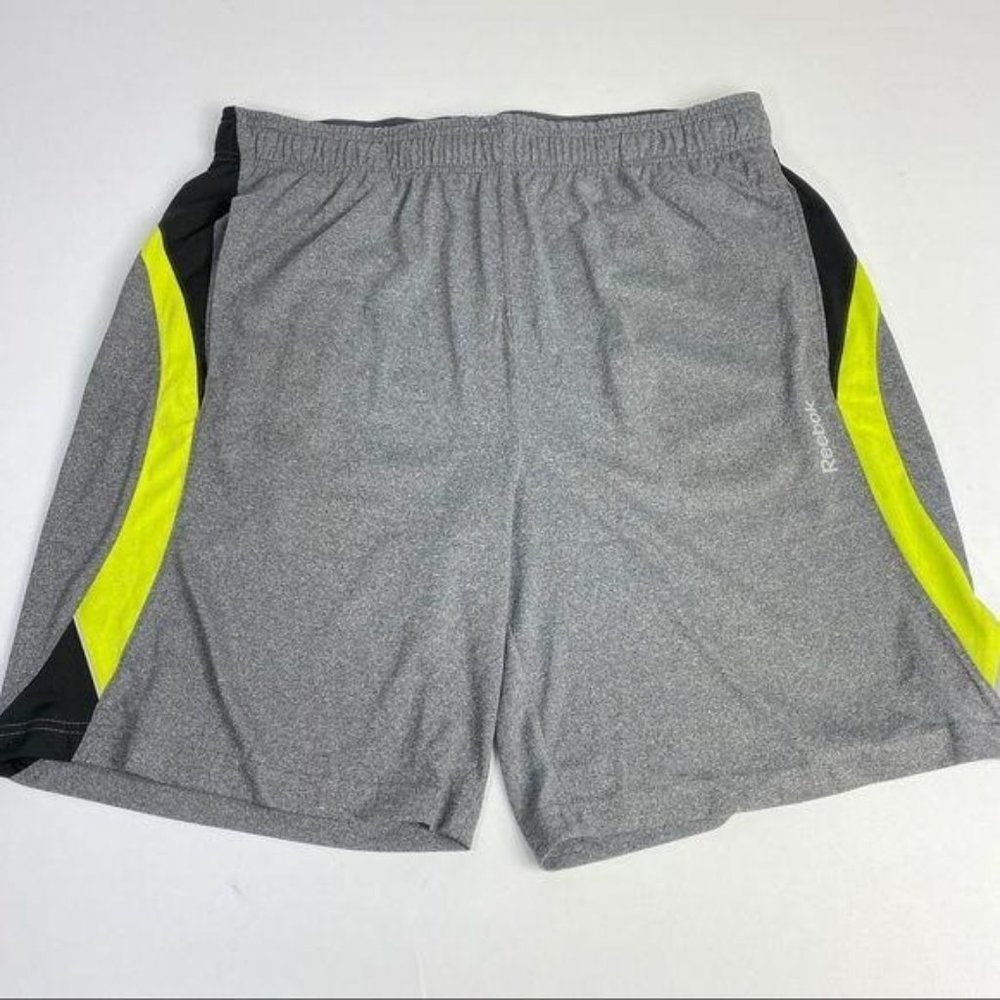 4/$25 Reebok Shorts Basketball‎ Activewear Sport Gym Gray Neon Green Men's Sz L